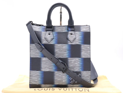 LOUIS VUITTON M23957 Damier Rush Epi Leather XL Sac Plat Crossbody Bag RFID Verified No Serial Tag Dust Bag and Shoulder Strap Included