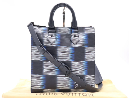LOUIS VUITTON M23957 Damier Rush Epi Leather XL Sac Plat Crossbody Bag RFID Verified No Serial Tag Dust Bag and Shoulder Strap Included