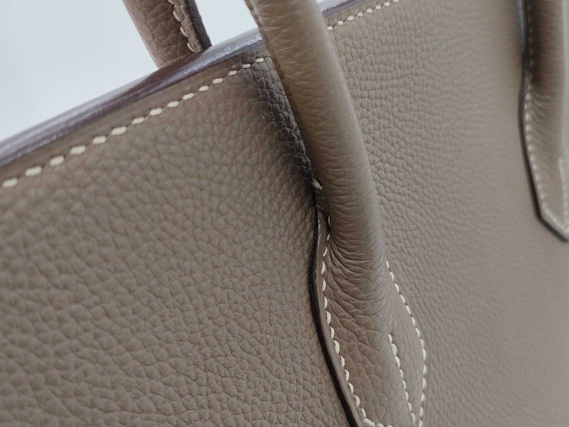 HERMES Birkin 35 □J Etain Togo Handbag