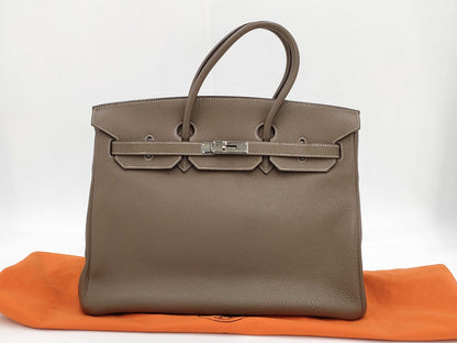 HERMES Birkin 35 □J Etain Togo Handbag