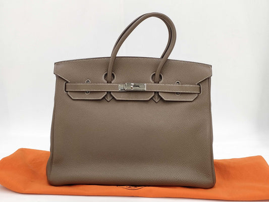HERMES Birkin 35 □J Etain Togo Handbag