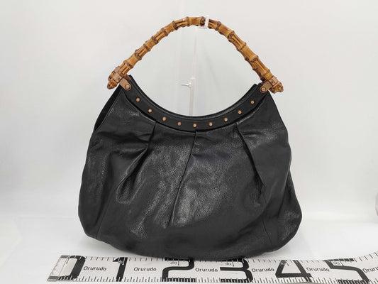 GUCCI Bamboo Stud Handbag in Black