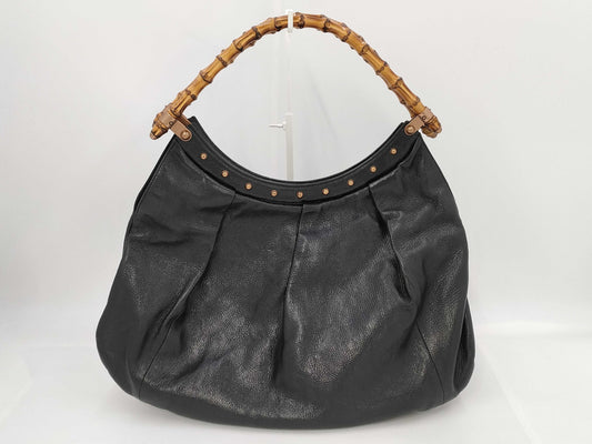 GUCCI Bamboo Stud Handbag in Black