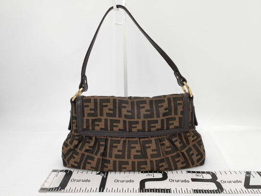 FENDI Zucca Shoulder Handbag Brown