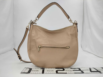 COACH Leather Shoulder Bag Beige Shoulder Bag