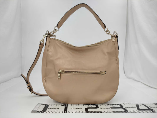 COACH Leather Shoulder Bag Beige Shoulder Bag