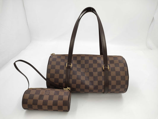 LOUIS VUITTON Damier Papillon 30 Handbag with Pouch