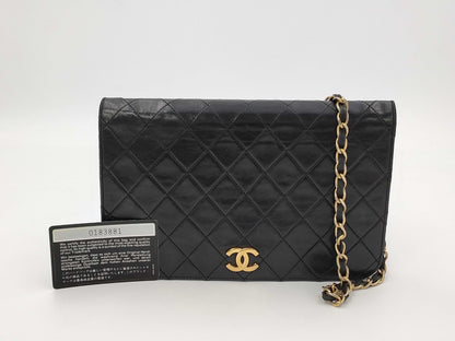 CHANEL Lambskin Chanel Matelasse Full Flap Chain Shoulder Bag, 0 Series Clutch Bag