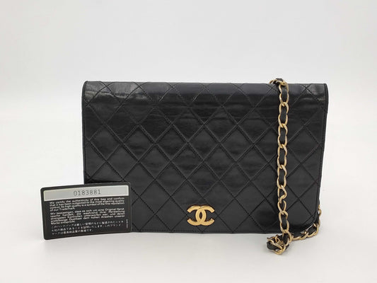 CHANEL Lambskin Chanel Matelasse Full Flap Chain Shoulder Bag, 0 Series Clutch Bag