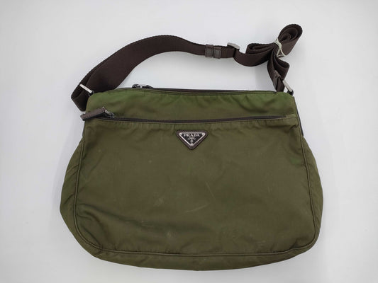 PRADA Prada Nylon Shoulder Bag Khaki Shoulder Bag