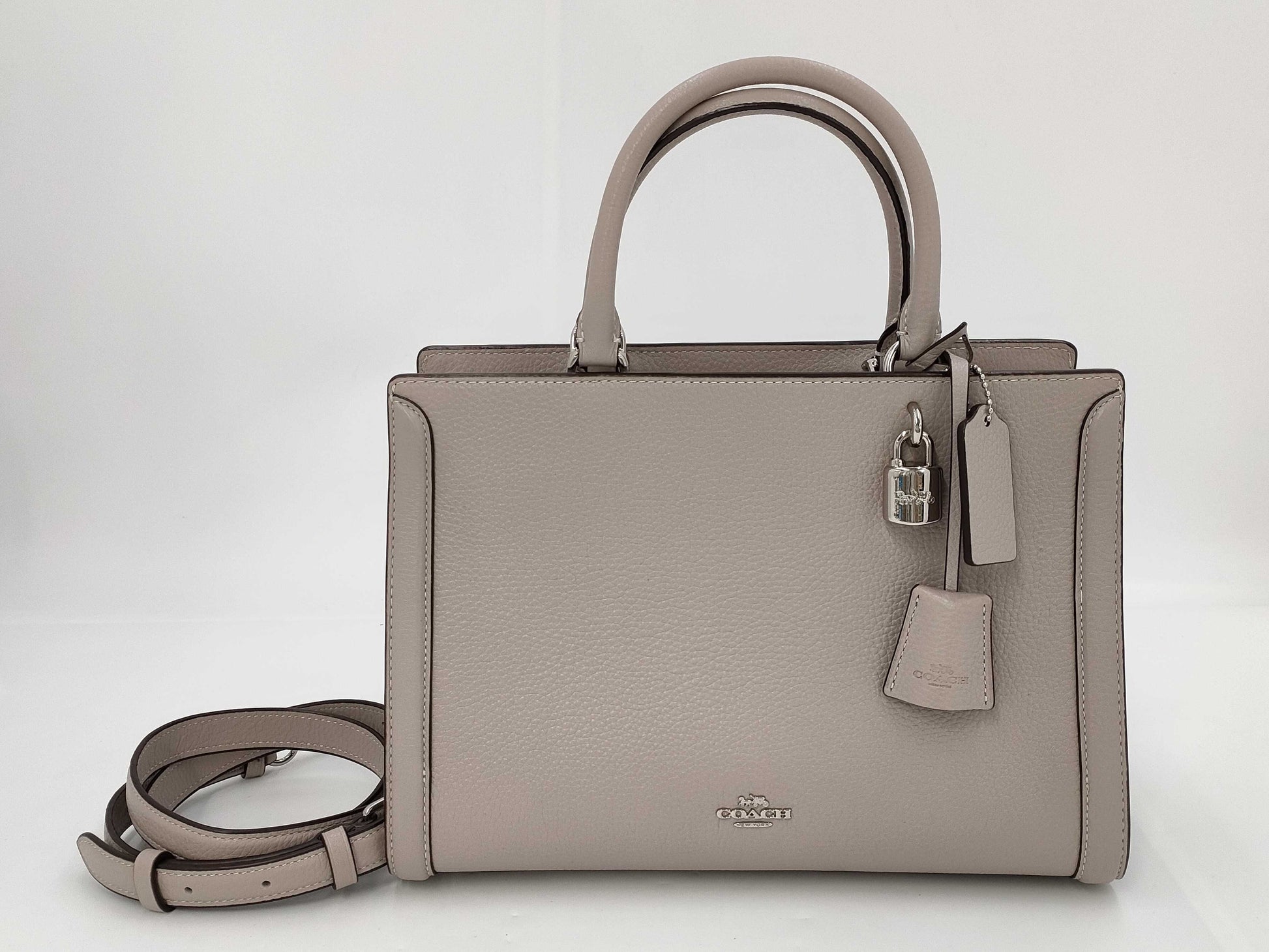 COACH Leather 2-Way Shoulder Bag/Handbag in Beige