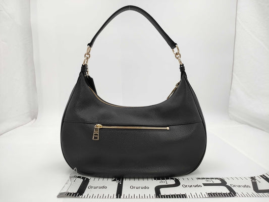 COACH Leather 2-Way One-Shoulder Black Handbag