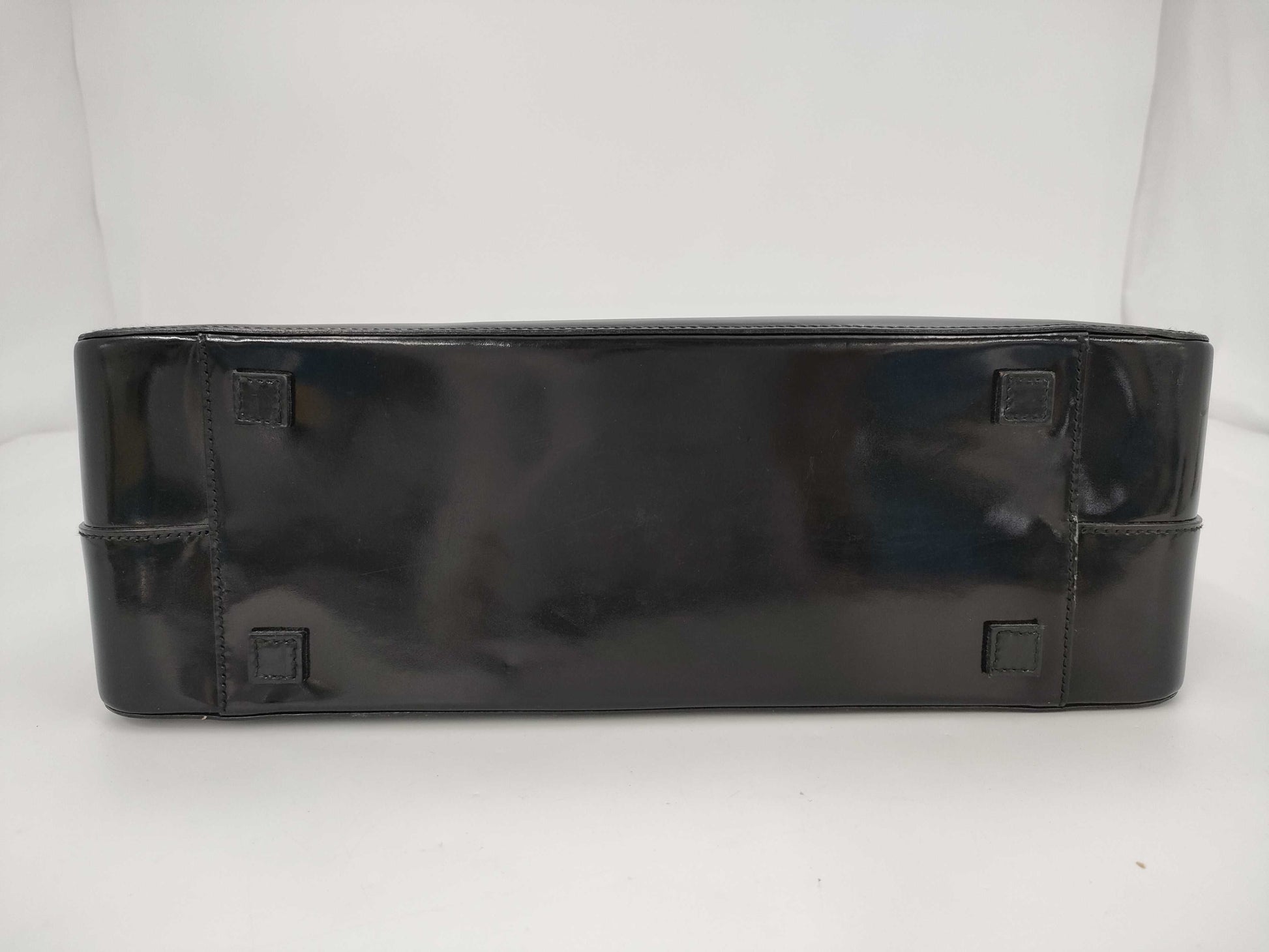 GUCCI Bamboo Enamel Handbag Black Handbag