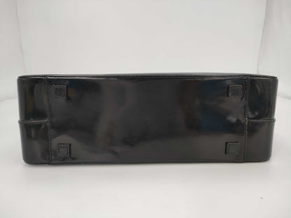 GUCCI Bamboo Enamel Handbag Black Handbag