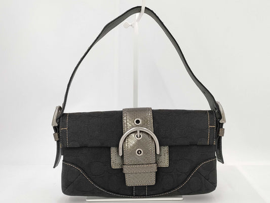 COACH Signature One-Shoulder Black Handbag
