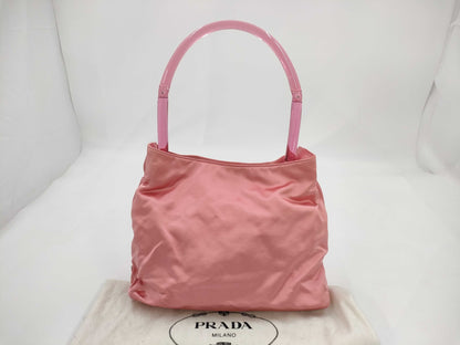 PRADA Satin Tote Bag with Plastic Handles, Pink