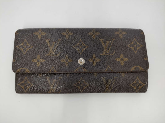 LOUIS VUITTON Monogram Long Wallet with Pull