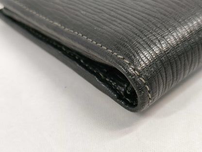 Salvatore Ferragamo Leather Folding Wallet Black Billfold