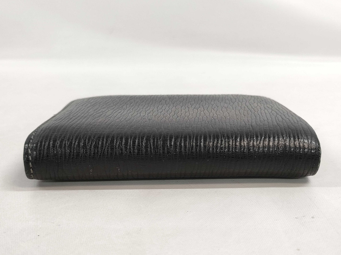 Salvatore Ferragamo Leather Folding Wallet Black Billfold