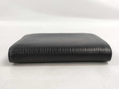 Salvatore Ferragamo Leather Folding Wallet Black Billfold