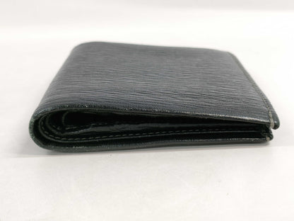 Salvatore Ferragamo Leather Folding Wallet Black Billfold