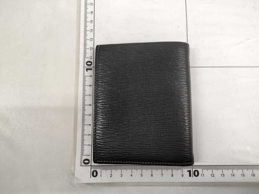 Salvatore Ferragamo Leather Folding Wallet Black Billfold