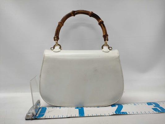 GUCCI Bamboo White Handbag
