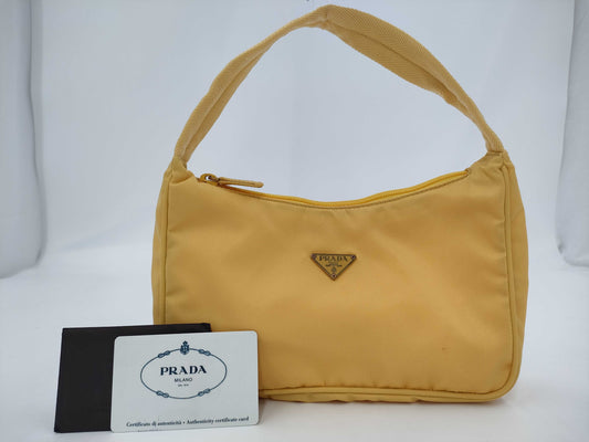 PRADA Nylon Prada Nylon Mini Handbag Yellow