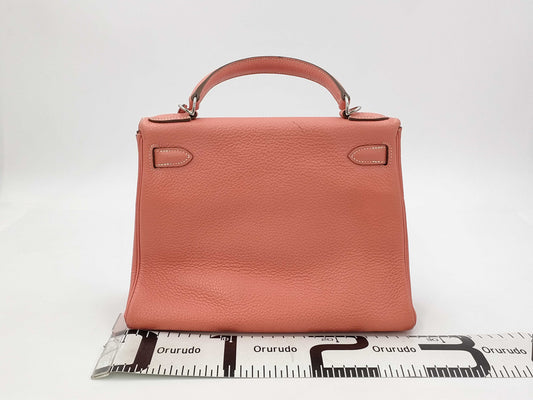HERMES Kelly 28 Taurillon Crevette Handbag Q