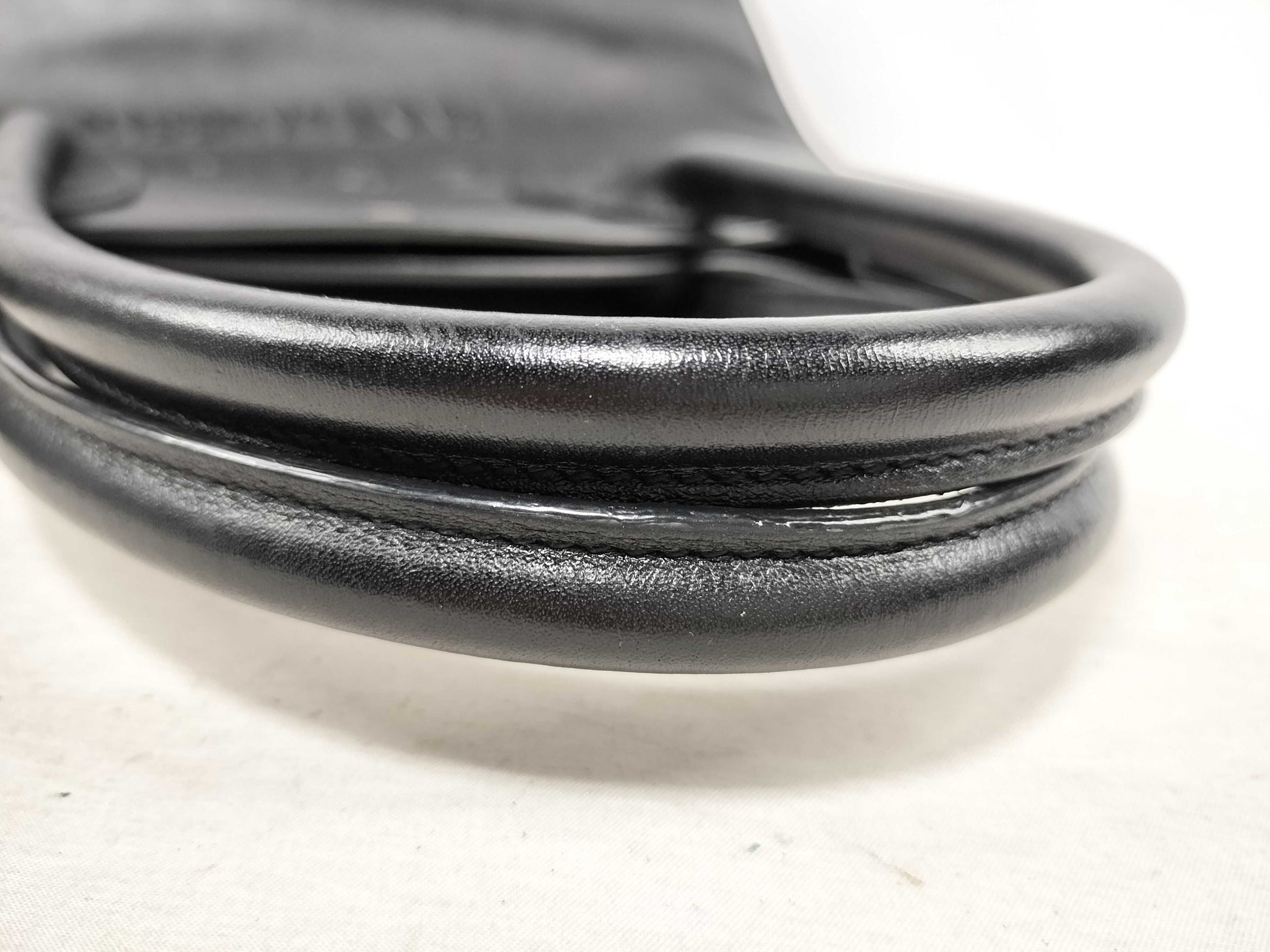 SAINT LAURENT RIVE GAUCHE Square Tote Bag in Black Leather with Embossed Logo