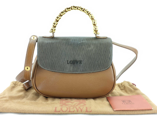 LOEWE Velázquez 2-Way Shoulder Bag/Handbag in Light Brown with GD Hardware and Dust Bag