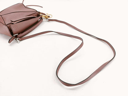 LOEWE LOEWE Puzzle Bag Mini Shoulder Bag with Anagram Charm, Brown Leather, Dust Bag, Handbag