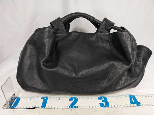 LOEWE Nappa Aire Cow Leather Handbag in Black with Gold Hardware and Anagram Shoulder Bag