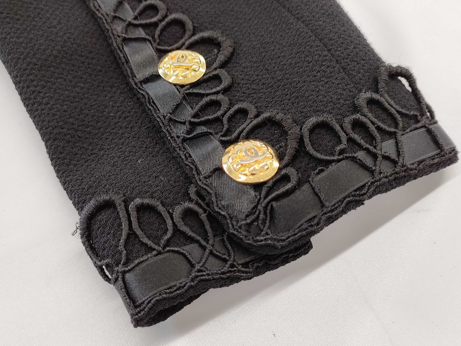 CHANEL Coco Mark Lace Trim Jacket