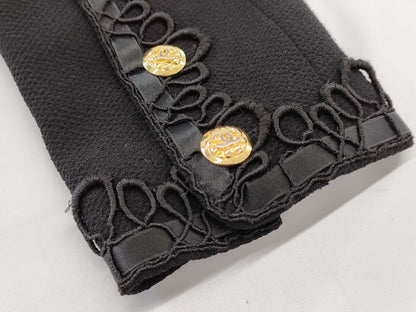 CHANEL Coco Mark Lace Trim Jacket