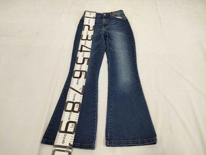 Chloe Logo Embroidered Flare Denim Pants, Kids' Size 14