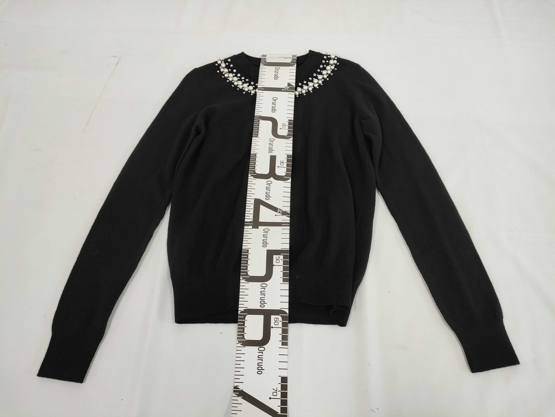 GIVENCHY Pearl Beaded Neck Knit XS Top