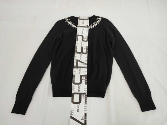 GIVENCHY Pearl Beaded Neck Knit XS Top