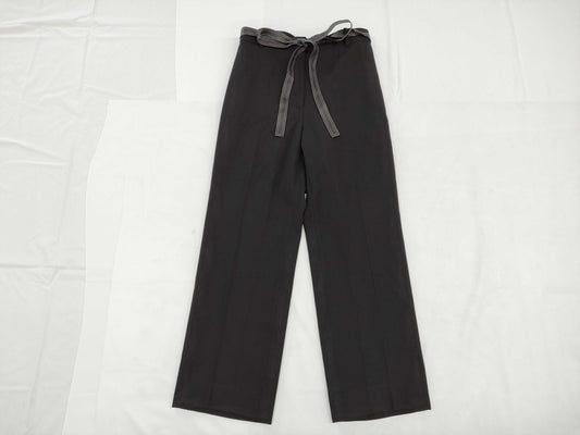 CELINE Soft Leather Ribbon Cotton Pants Size 40