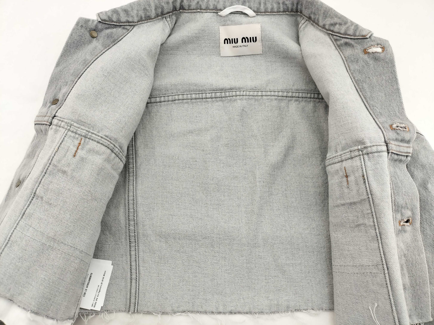 Miu Miu Miu Cropped Logo Denim Jacket