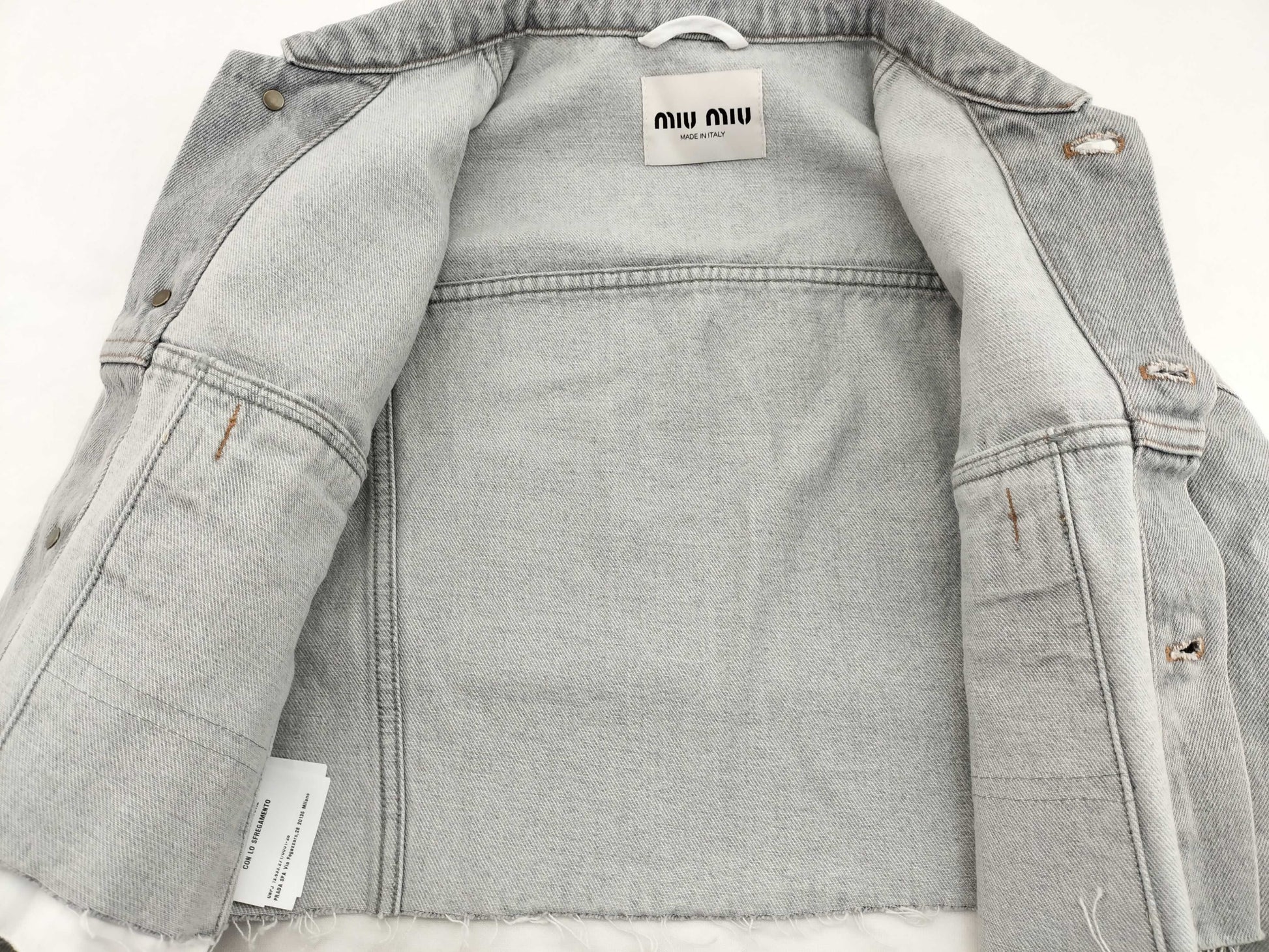 Miu Miu Miu Cropped Logo Denim Jacket