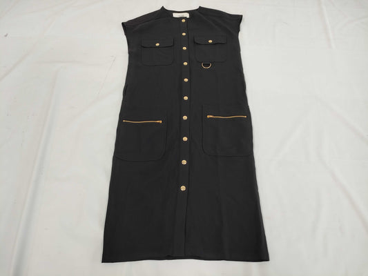 CELINE Triomphe Belted Sleeveless Dress, Size 34