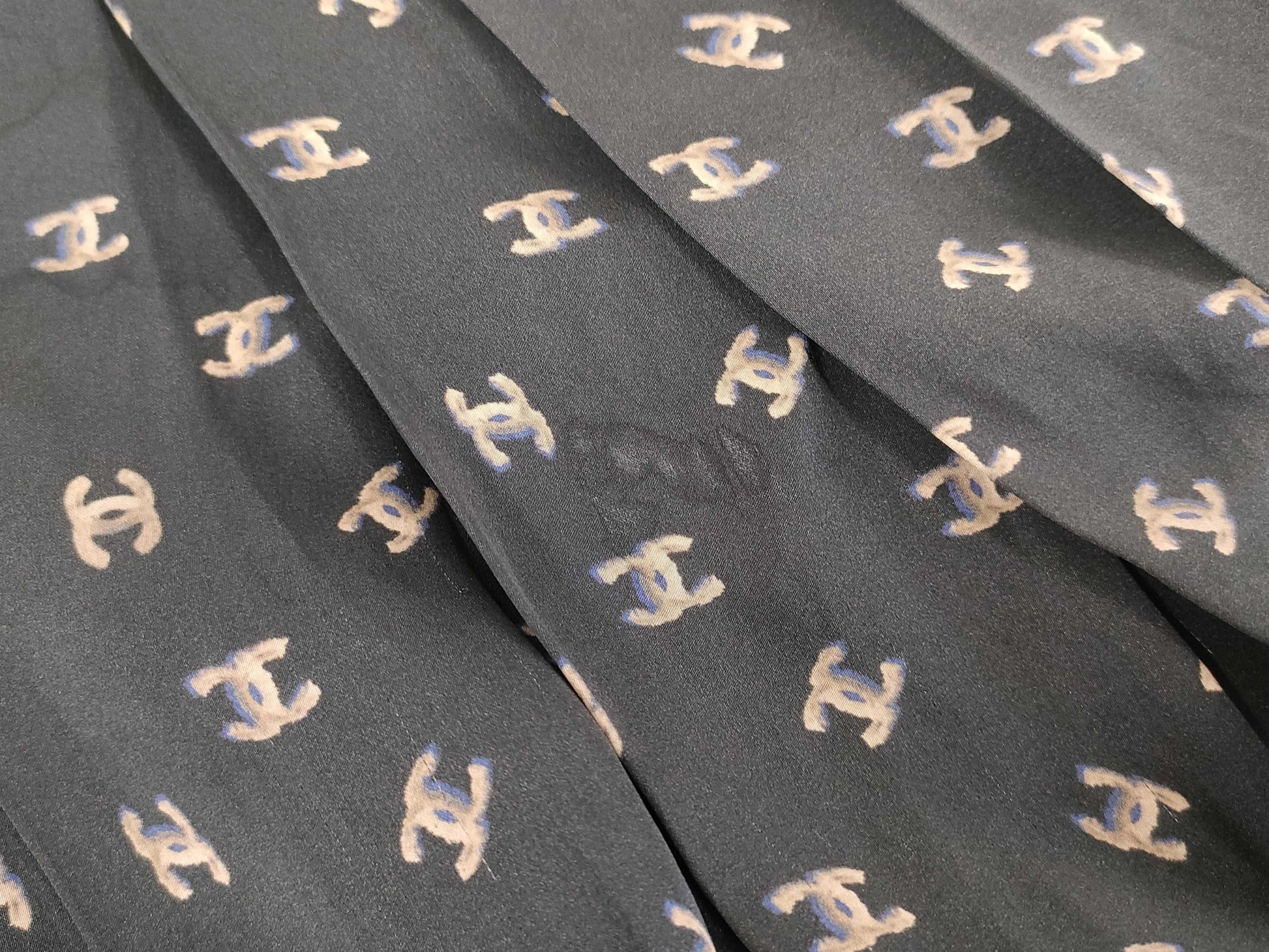 CHANEL Coco Mark Print Silk Dress, Black, Size 34, P44350 Dress