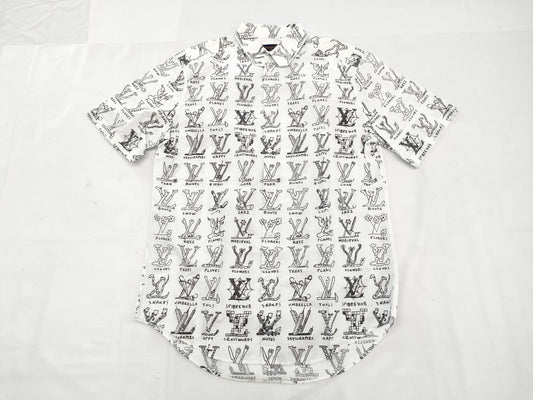 LOUIS VUITTON LOUIS VUITTON Louis Vuitton LV Logo Plays Short Sleeve Shirt Size L Tops