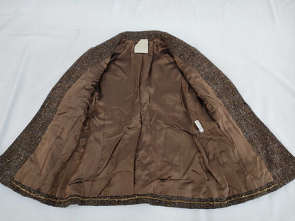 CHANEL 94A Brown and Purple Tweed Jacket P03459 42 Jacket