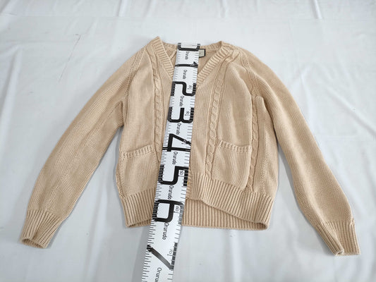 GUCCI Gold Button Cotton Knit Cardigan XS