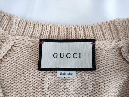 GUCCI Gold Button Cotton Knit Cardigan XS