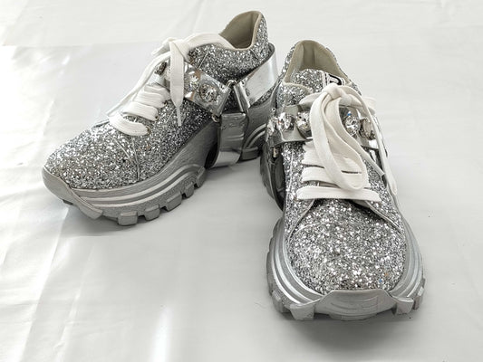 Miu Miu Miu Miu Miu Miu Beaded Glitter Sneakers Size 36