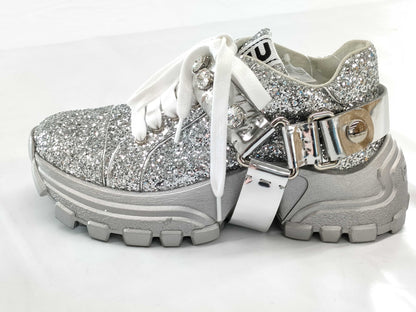 Miu Miu Miu Miu Miu Miu Beaded Glitter Sneakers Size 36