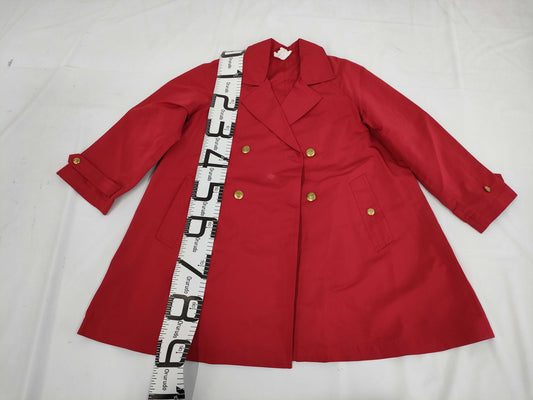 CHANEL Coco Button Silk Trench Coat, Size 38